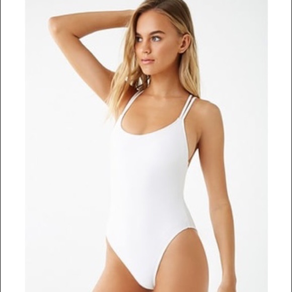 white ribbed swimsuit